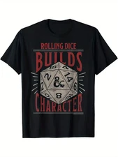 Dungeons & Dragons Rolling Dice Builds Character Short Sleeve T-Shirt | PLUS SI