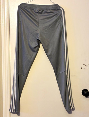 adidas Tiro Track Pants Gray White 3-Stripes Climacool Tapered Joggers W Small