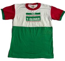 Vintage 80's Tour De France Cycling 7/11 Graphic Single Stitch T Shirt YL 14-16