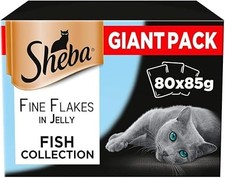 Sheba Delicacy Fishy Flavours in Jelly - Wet Cat Food - 80x 85g 5.35 per kilo