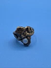 Very Rare Carl Schon Mythical Figure Ring With Chalcedony Stone Vintage Silver