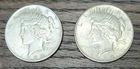 1925 United States Silver Peace Dollar $1 Lot of 2  90%Silver AU Nice Detail