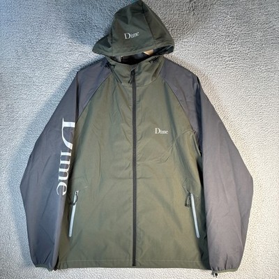 Dime XL Green Hooded Windbreaker Jacket Knowtec Drybeast Rain