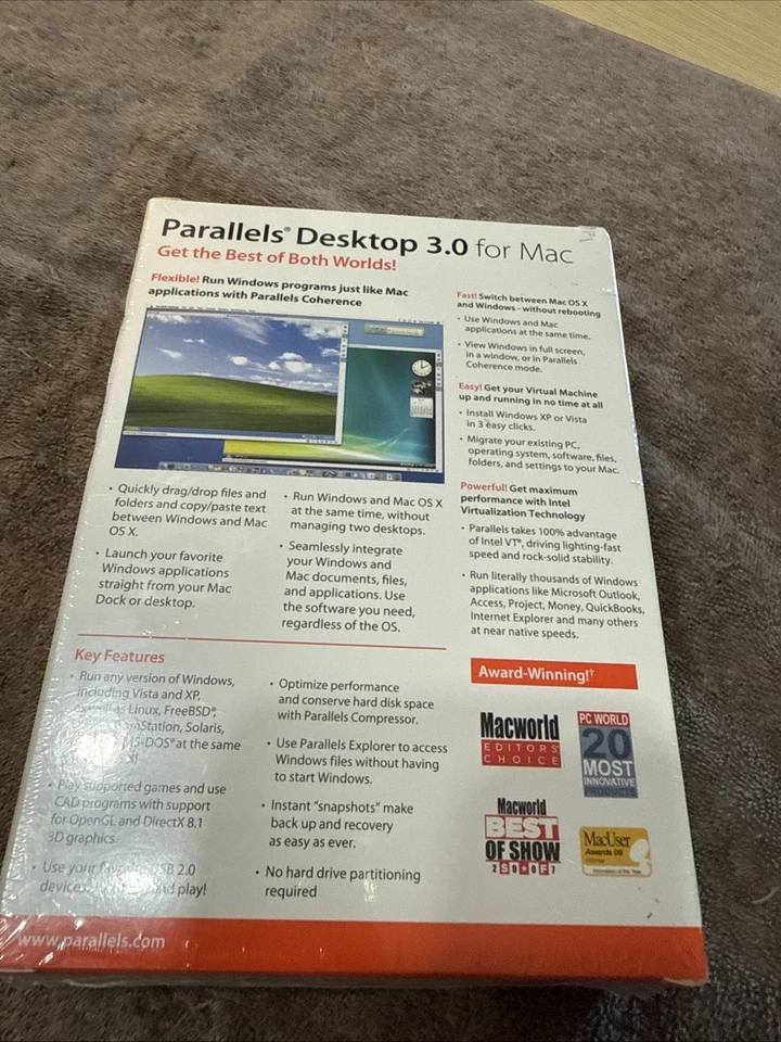 Parallels Desktop 3.0 For Mac Run Windows on Your Mac!!! NEW IN RETAIL BOX - Image 3 of 4