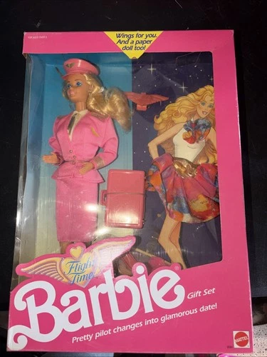 VINTAGE 1989 MATTEL FLIGHT TIME BARBIE DOLL # 9584 NEW IN SEALED BOX BLONDE