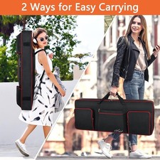 61 Key Keyboard Case, Soft Piano Bag with 0.32 Inch Cotton, 61 Key Keyboard Bag