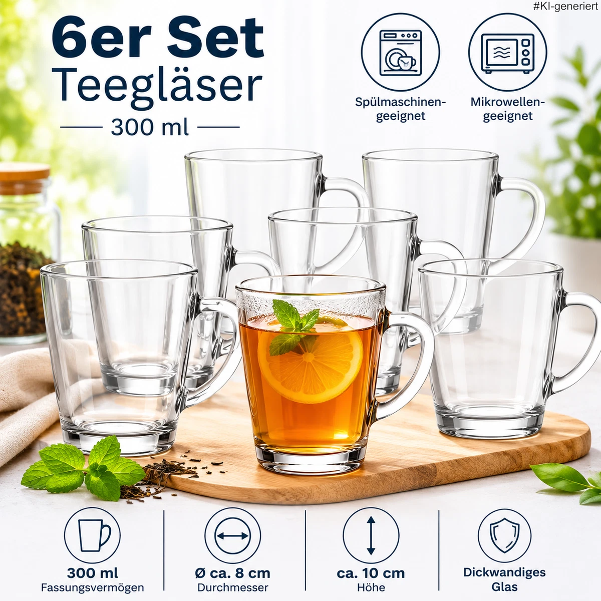 Gemischtes Set Für Heißgetränke geeignete Trinkgläser & Glaswaren im Vintage -/Retro-Stil online kaufen