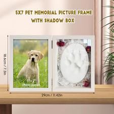 5x7 Pets Memorial Shadow Box Frame Dogs Memorial Picture Frame for Pets Paw P...