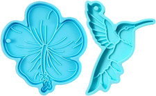 Pendant Molds, Silicone Resin Hummingbird Mold Birds Epoxy Craft Keychain Sil...