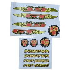 GT Wing Decals Sticker Old School BMX Freestyle Red Yellow Transparent REPRINT