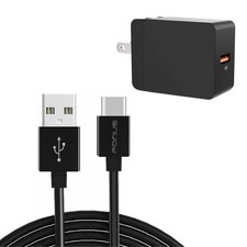 18W Fast Home Charger 6ft Long USB-C Cable Power Cord Wall AC for Smart Phones