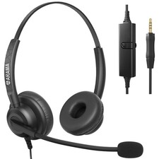 Cell Phone Headset w/Lightweight Secure-Fit Headband, Pro Noise Canceling Mic...
