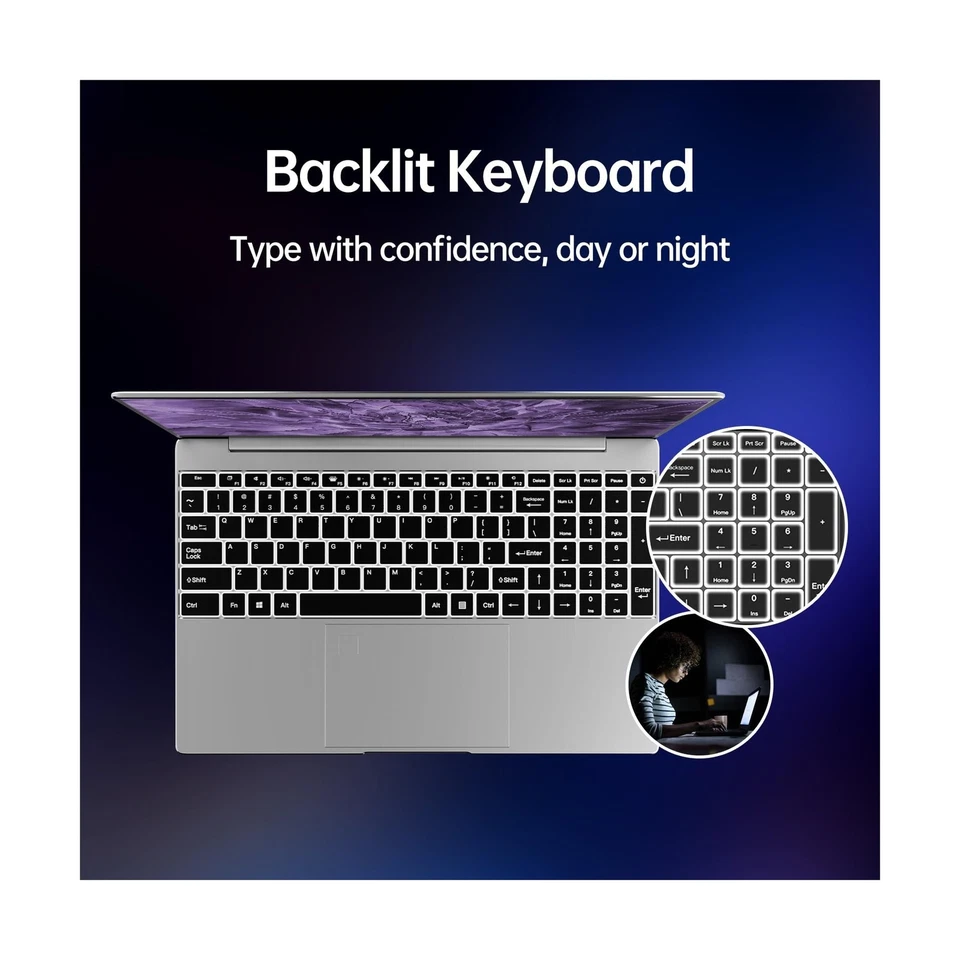 2025 Latest 15.6'' Laptop Compatible with Windows 11, 1TB SSD 16GB Dual-Chann... - Image 4 of 4