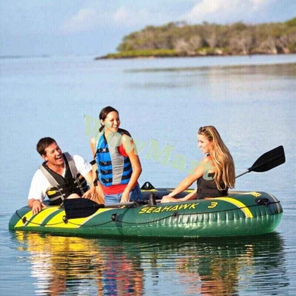 Intex Seahawk 3 Set Schlauchboot - 295 x 137 x 43 cm - 3-teilig - Grün + Paddel - Bild 3 von 4