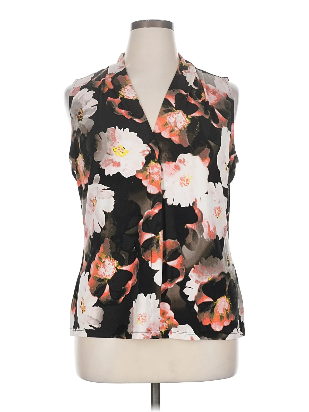 Calvin Klein Women Black Sleeveless Blouse XL