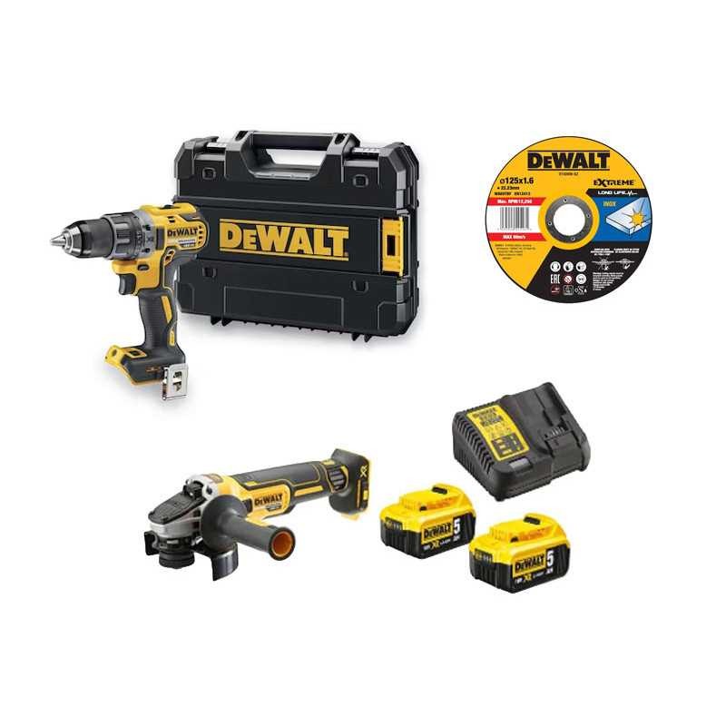 Pack 2 outils 18V XR DCD791 DCG405 pour meuler le métal et percer le béton sans fil