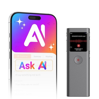 Portable Digital Voice Recorder AI Transcribe 90+ Languages Meeting Lectures