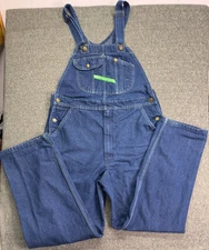 VTG Key Imperial Overalls 38 32 Blue Utility