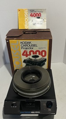 Kodak Carousel Slide Projector 4000 W/ Tray, Manual, Original Box Works READ