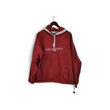 Vintage Red Oak Oklahoma Sooners Embroidered Hoodie Sweatshirt Size Large L
