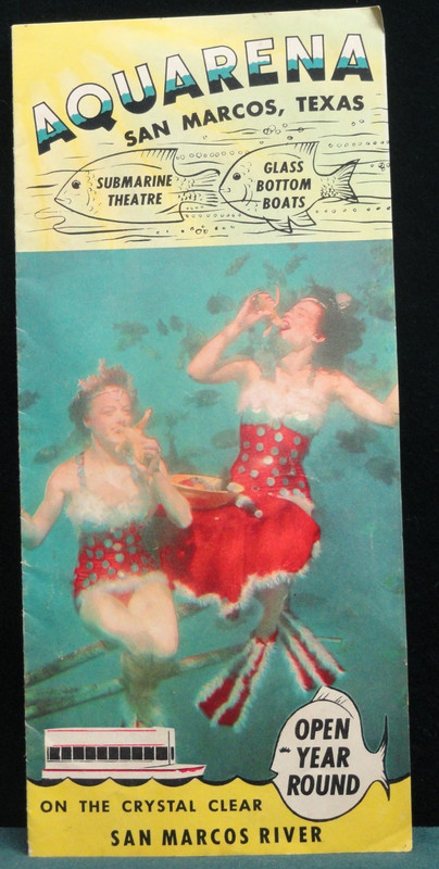 1950s Aquarena Brochure Risque Underwater Ballet Photo San Marcos TX Springs WOW