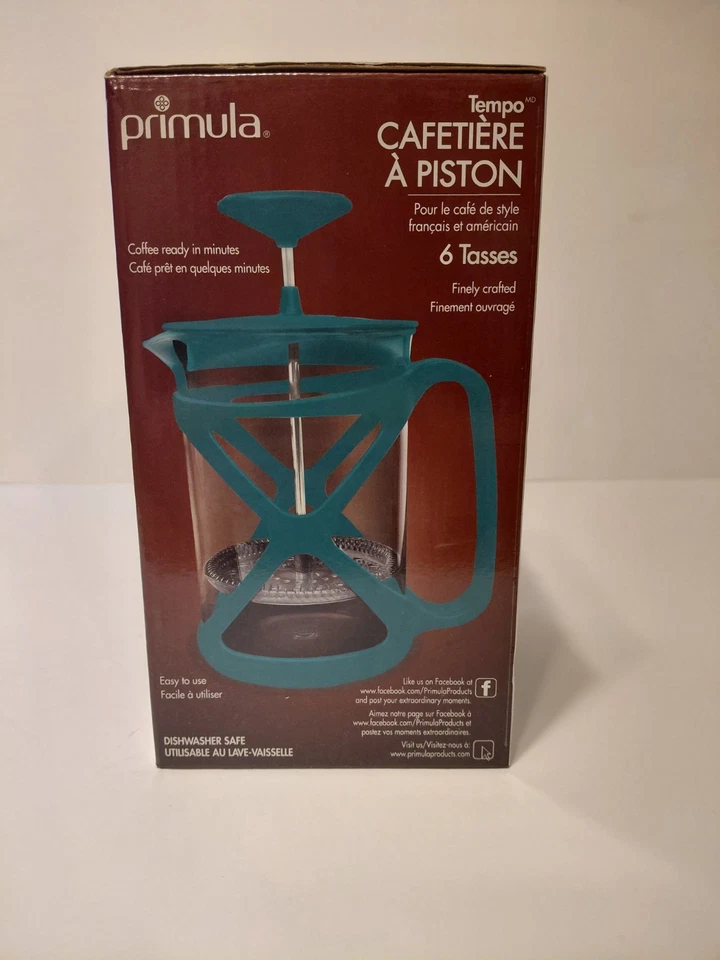 Prensa de café Primula Tempo 6 tazas vidrio negro estilo francés y americano Foto 2 de 3