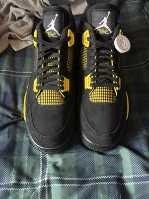 #ad Jordan Air Jordan 4 Retro Thunder Black Yellow Men’s Mid Top Lace Up $325.00
