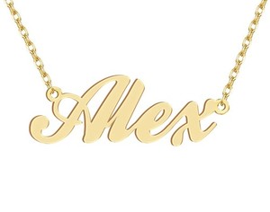 Authentic Dacing Wolf 18K Gold Plated Alex Name Necklace Nameplate Necklac