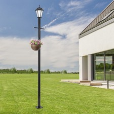 3m/9.84ft Split Street Light Pole, Outdoor Lamp Post, Black Pathway Lamp Post