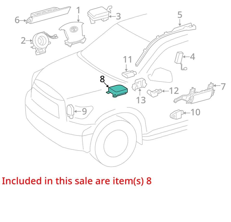 2013 Toyota Tundra Airbag Air Bag Control Module Unit OEM - Image 4 of 4