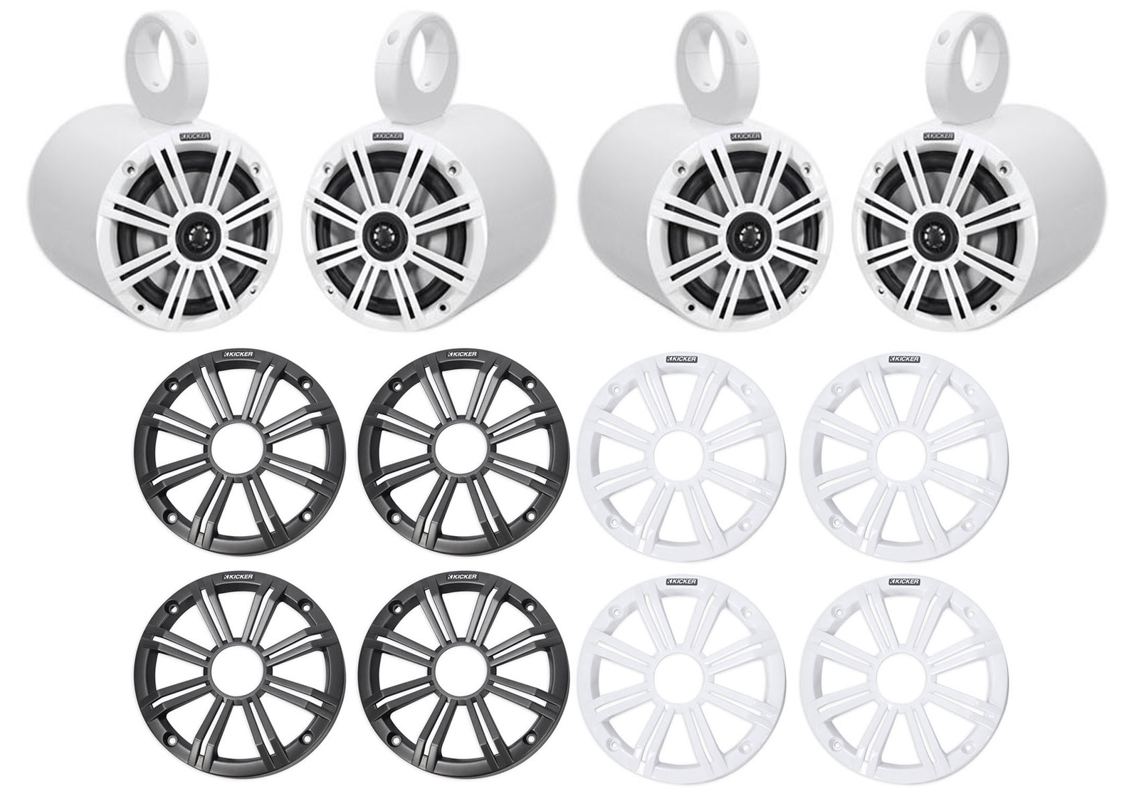 4 Лодочные колонки KICKER 45KM654 65 390 Вт белого цвета с башней для морского вейкбординга KICKER 45KM654 65 390 Вт 81490₽