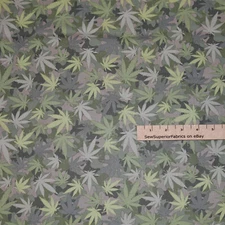 Flying High Marijuana Cannabis Pot Grass Weed Hemp Fabric 1/2 Yard #1725GRAS