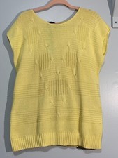 Mademoiselle Sweater Top Women’s Size Large Knit Made In USA Yellow Vintage