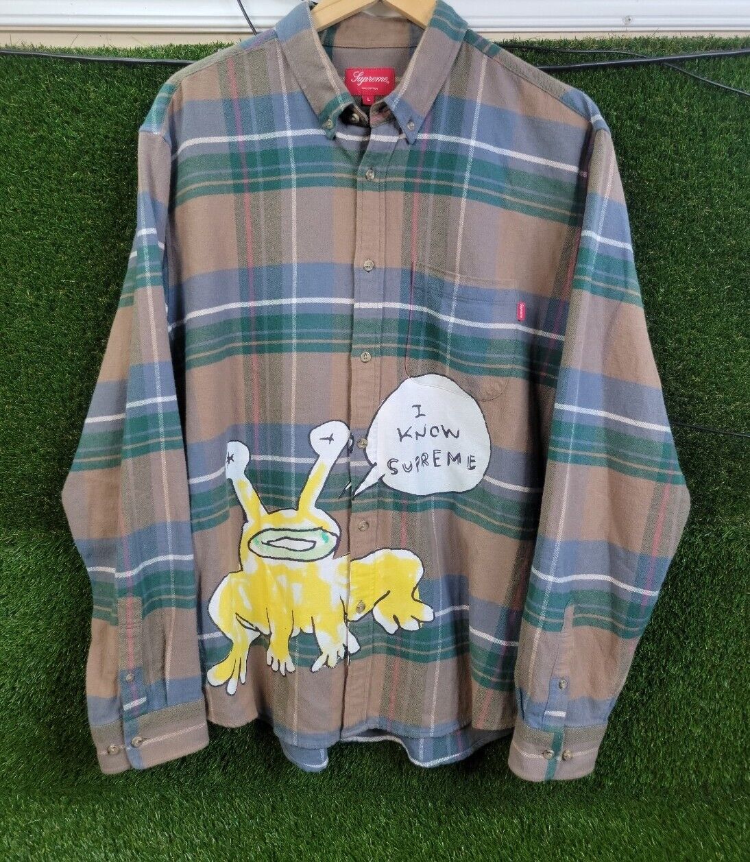 supreme  Daniel Johnston Plaid Shirt