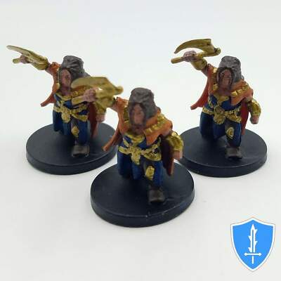 Gold Dwarf Guard x3 - Elemental Evil #15 D&D Miniature
