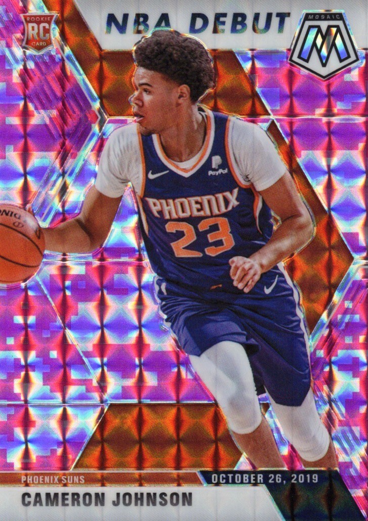 2019-20 Panini Mosaic - NBA Debut Cameron Johnson #265 Pink Camo Prizm RC Suns