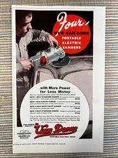 Van Dorn Portable Electric Sanders Tool Towson Maryland 1937 Vintage Print Ad