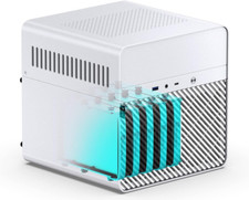N2 White NAS ITX Case 5 1 Disk Bays Mini Aluminum Case, Built-In 12Cm Fan, SFX P