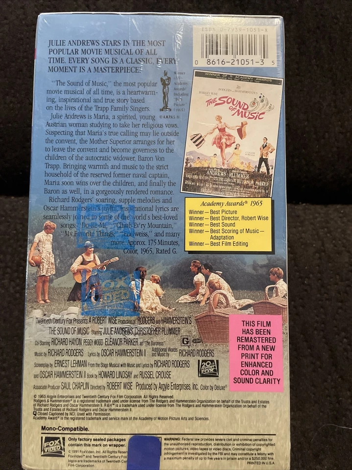 The Sound of Music 1980 Magnetic Video Julie Andrews VHS Brand New & Sealed! - Image 4 of 4