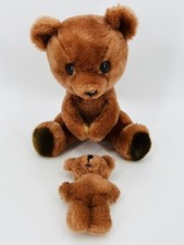 Vintage 1977 Dakin Brown Teddy Bear Hugging Holding Mom Baby Sitting Plush Rare