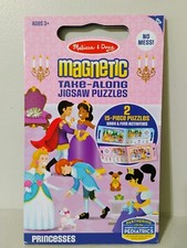 Melissa Doug Magnetic Take Along Jigsaw Puzzles Princesses Castles COMPLETE