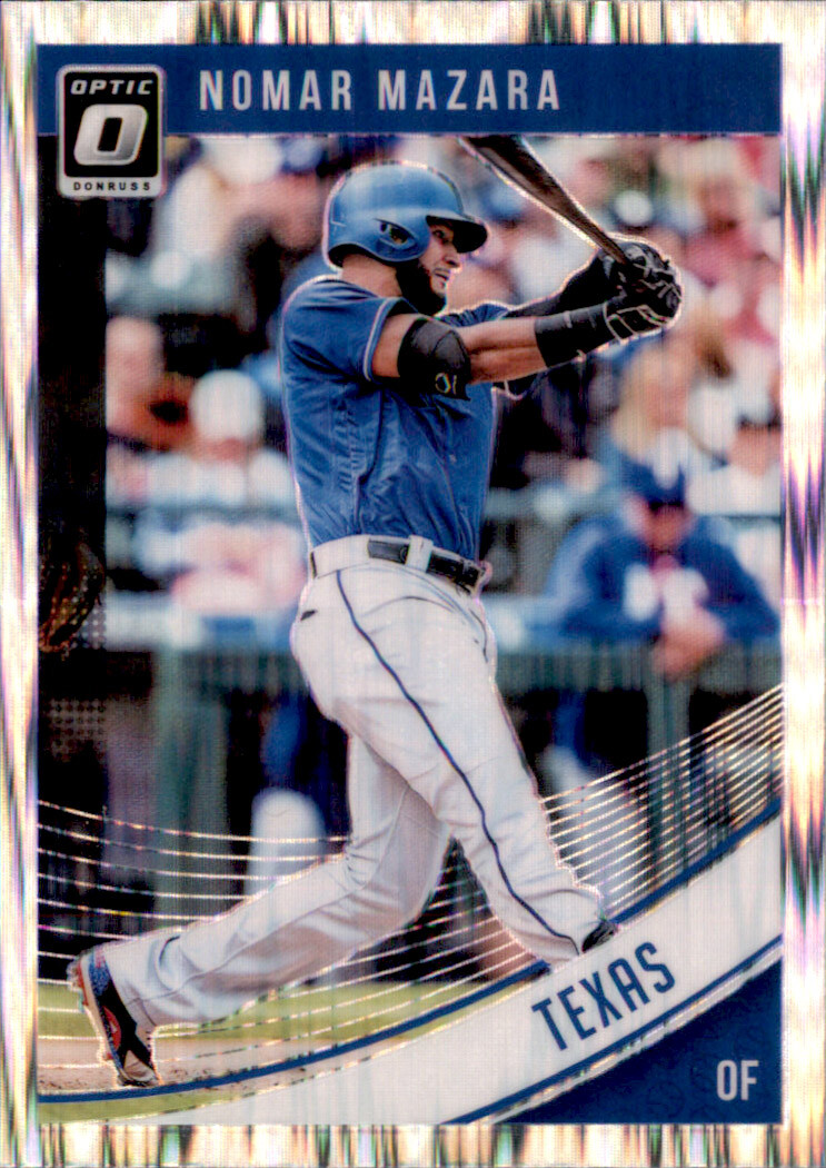 2018 Donruss Optic Nomar Mazara Shock Holo Retail Prizm Refractor Rangers #151