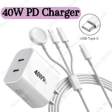 USB C Adapter Magnetic Fast Charger For Apple Watch 5/4/3/2 iPhone 14 15 16 iPad