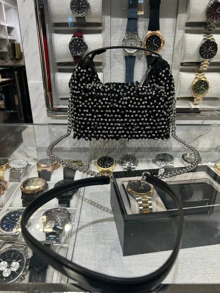 Michael Kors Ember Pequeño Bandolera Bolso de Mano Cartera Hombro Mensajero Negro MK Foto 3 de 4