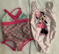 Swimsuits Size 18-24 Months Lot 2 Disney Junior Minnie Mouse/Cabana Beach Pink