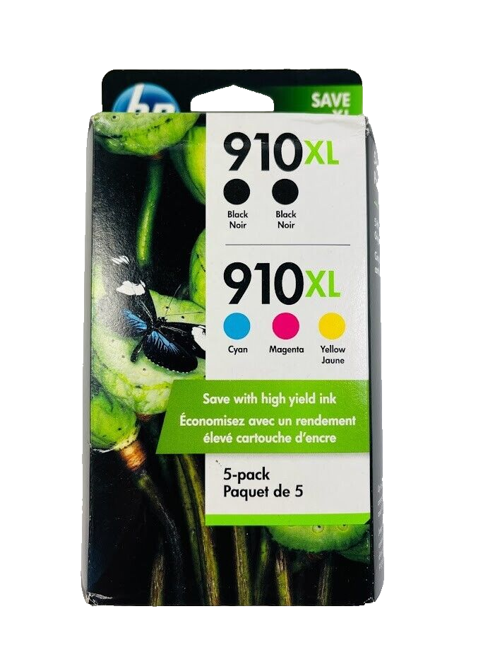 HP 910XL 5-Pack High Yield Toner Cartridges - Black Cyan Magenta Yellow  -image