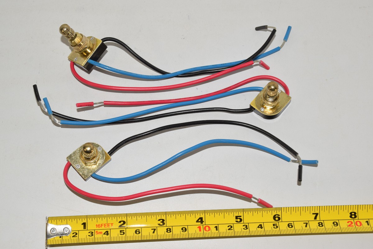 3x ZE-115 Switch 3-WAY 2 Circuit BRASS ROTARY CANOPY SWITCH 3/8