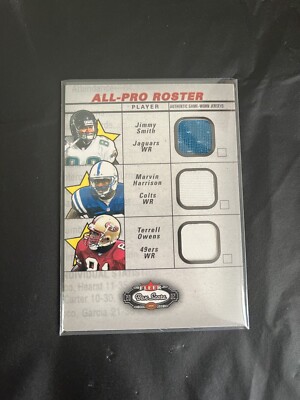 2002 Fleer  All Pro Roster Triple Game Worn Patch (Smith, Harrison, Owens)