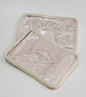 Frette Lux Ornate Medallion 2 Euro Sham Powder Pink/Milk Cotton Silk
