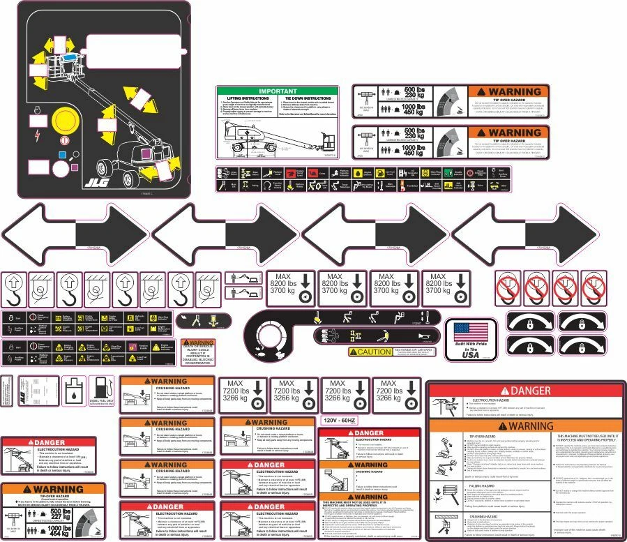Passend Für JLG 3246ES Aufkleber Kit Scherenlift - Warnaufkleber Mit